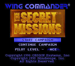 Wing Commander - The Secret Missions (USA) Title Screen